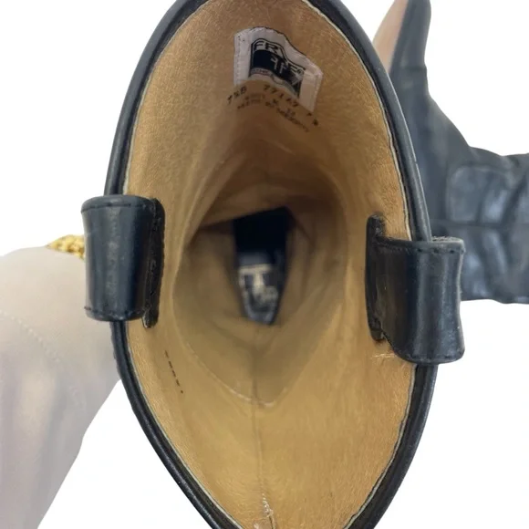 Frye Melissa Button Riding Boots 7 1/2 Black - Picture 13 of 16